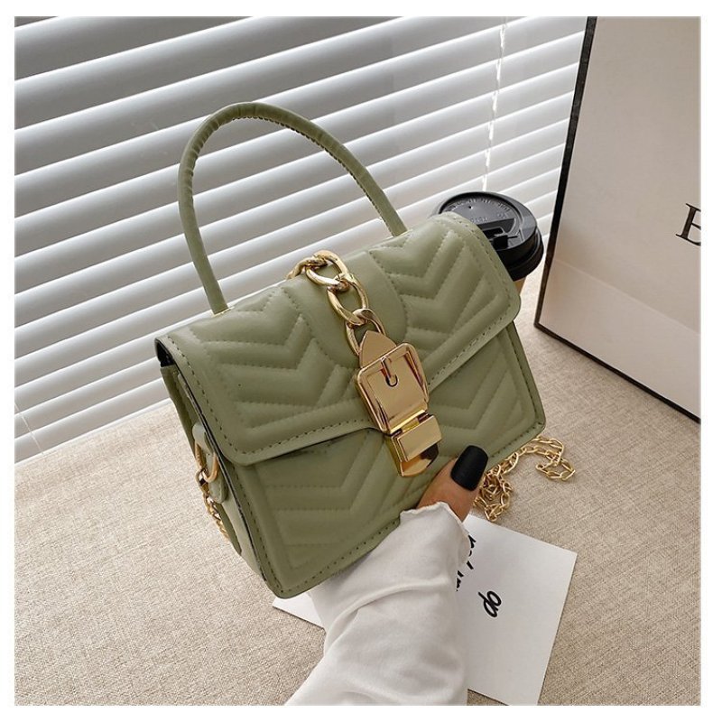 Lingge チェーンショルダーバッグ メッセンジャー スモールスクエアバッグ レディース