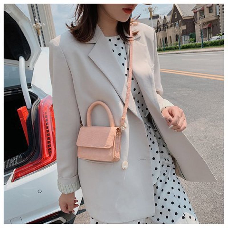 Stone Pattern Shoulder Bag Crossbody Flap All-Match Portable Tote Bag