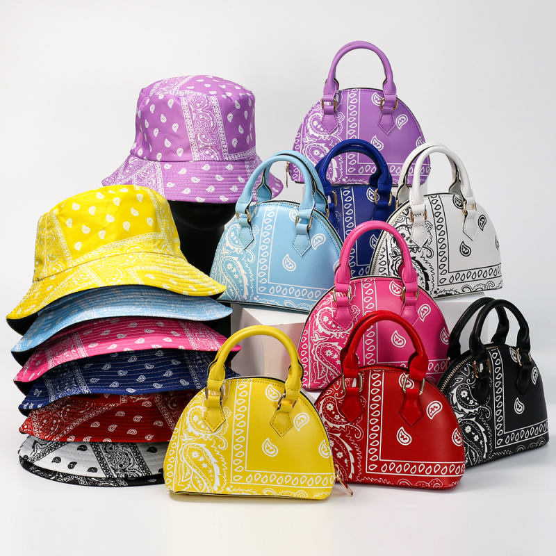  Ladies Luxury Bandana Hat And Bag Set Purses And Handbags For Women