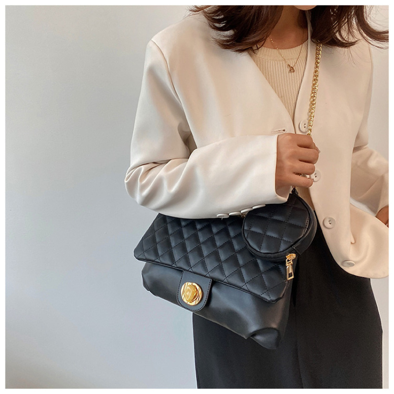 New Women'S Handbags Women'S Summer Large-Capacity Bag 2021 Handbags For Women New Trendy Fashion Rhombic Chain Crossbody Bag