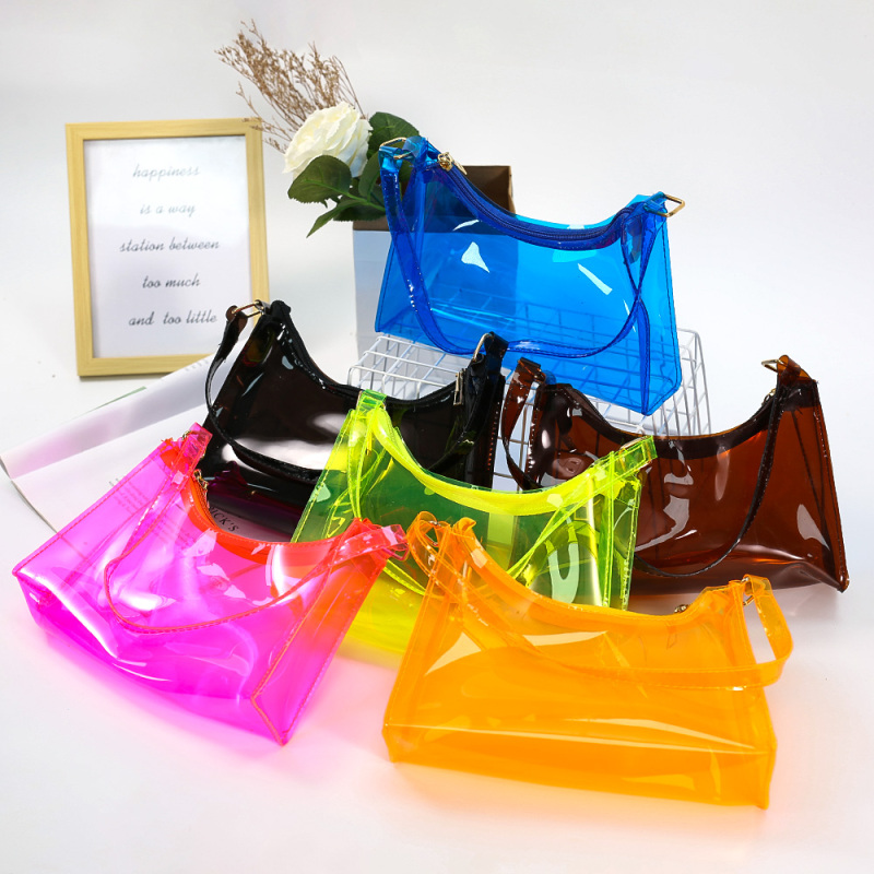 Wholesale Small Bags Women Hand Bags 2021 Summer New Style Korean Version Fashion Pvc Chain Casual One-Shoulder Armpit Bag