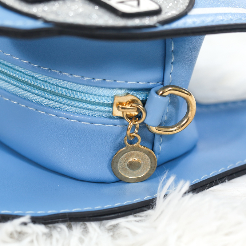Handle Shape One-Shoulder Diagonal Leather Ladies Bag