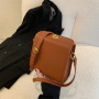 Leather Buckle One-Shoulder Messenger Bag Women Handbag Purse