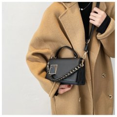 One-Shoulder Messenger Bag Texture Handbag Women's Leather Small Square Bag