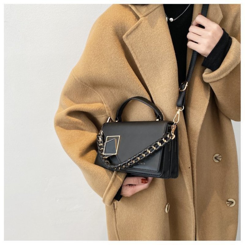 One-Shoulder Messenger Bag Texture Handbag Women's Leather Small Square Bag