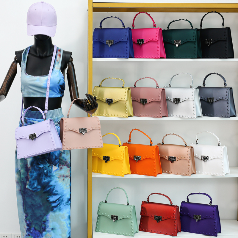 Fashion famous brands rainbow color crossbody bag women handbags jelly purses and handbags for women