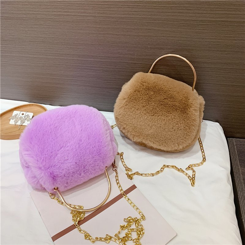 Winter Girls Shoulder Crossbody Mini Faux Plush Fur Cute Handbags Luxury Designers Purses and Handbags for Ladies Hand Bags