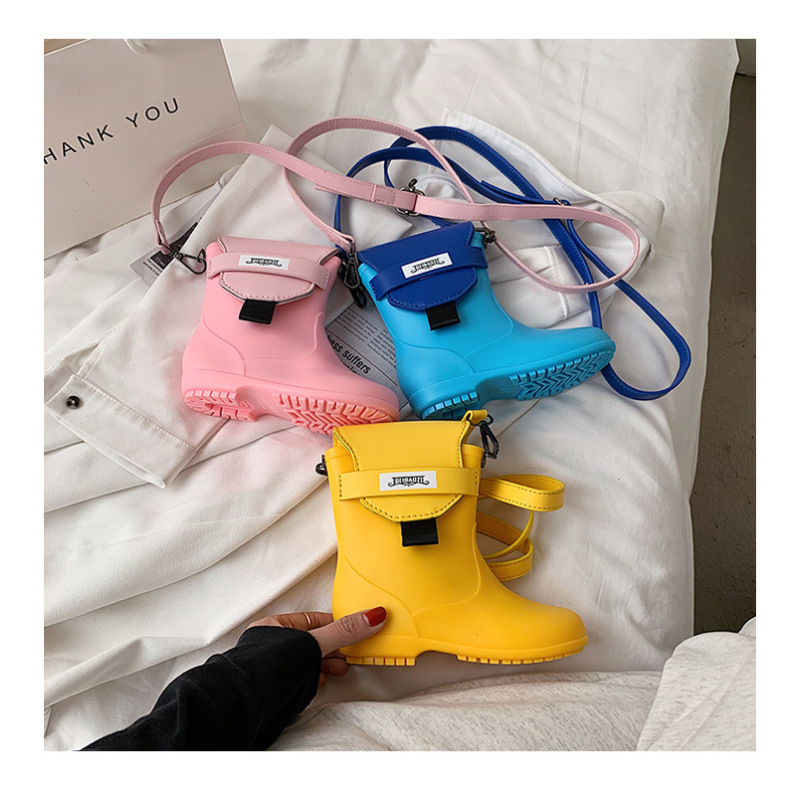 Ins Creative Fun Cute Rain Boots Small Bag Crossbody Bag Women 2021 New Fashion Pvc Candy Color One-Shoulder Jelly Bags