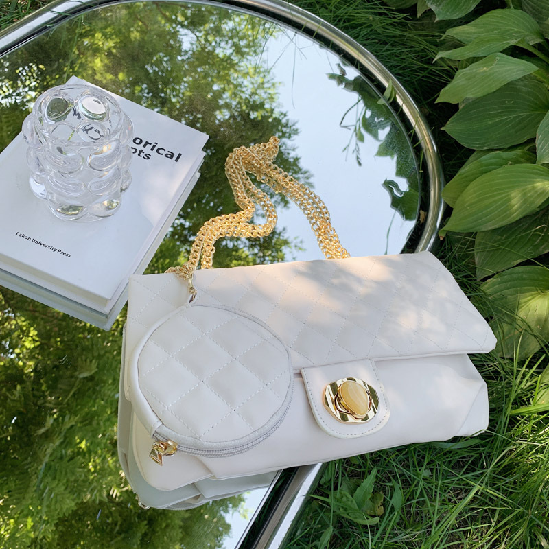 New Women'S Handbags Women'S Summer Large-Capacity Bag 2021 Handbags For Women New Trendy Fashion Rhombic Chain Crossbody Bag