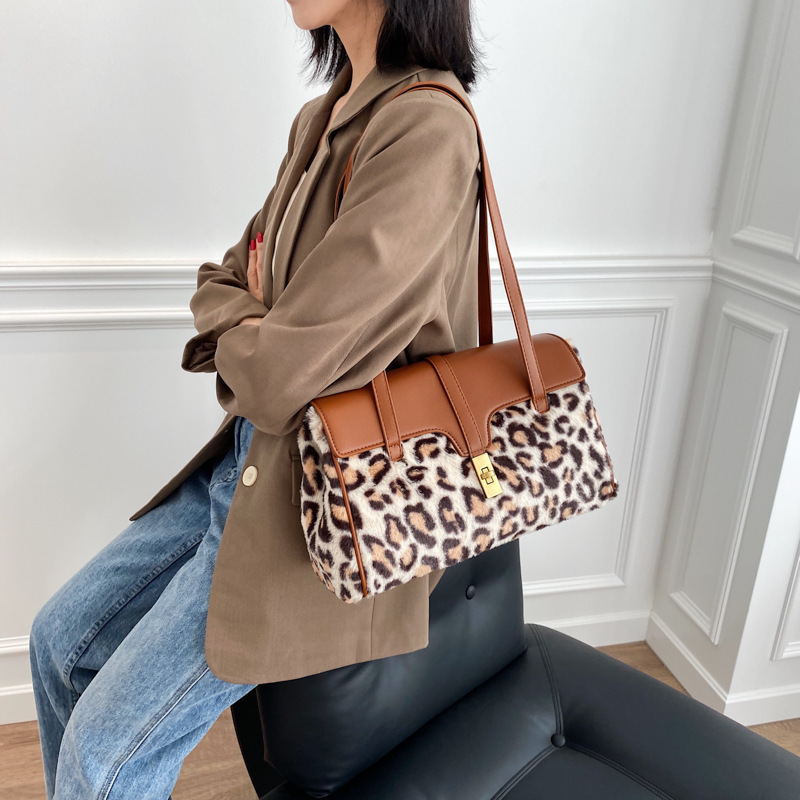 Fashion Leopard Print Fur Bags Women Handbags Purses for Women 2020 Handbag Luxury Handbags for Women