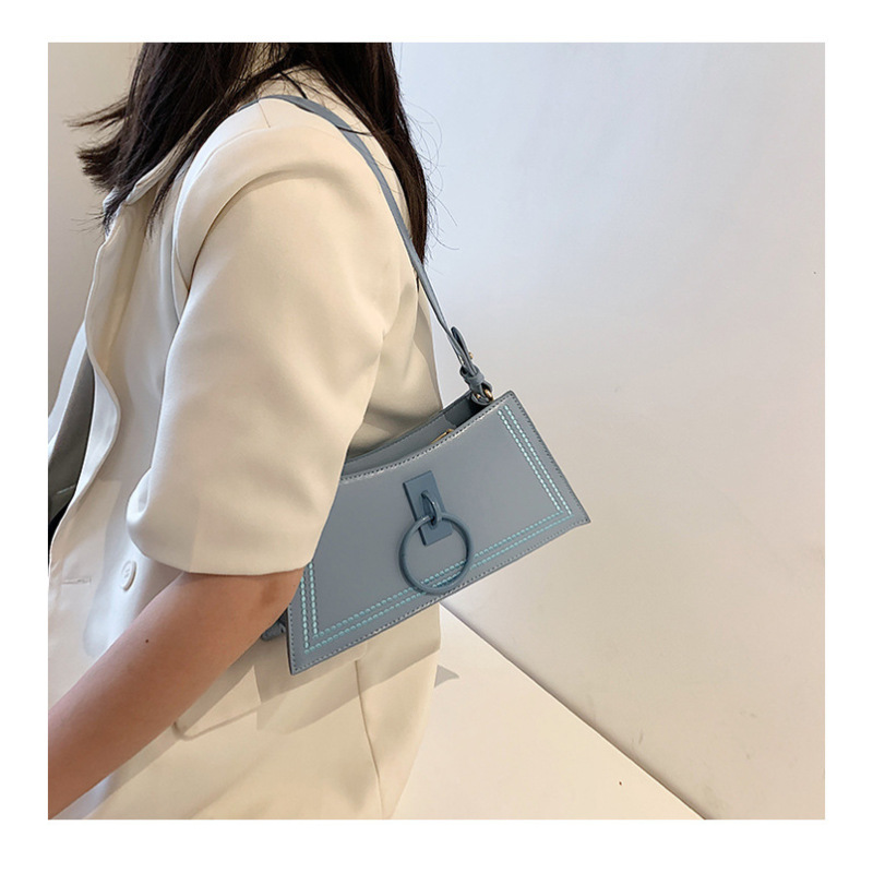 Ring Small Square Bag Simple One-Shoulder Messenger Bag Women Handbag