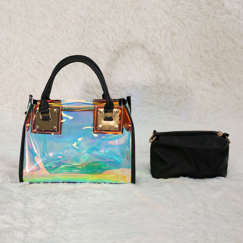 Transparent square pvc bags clear large tote bag crossbody bags lady handbags wholesale jelly purse women handbags