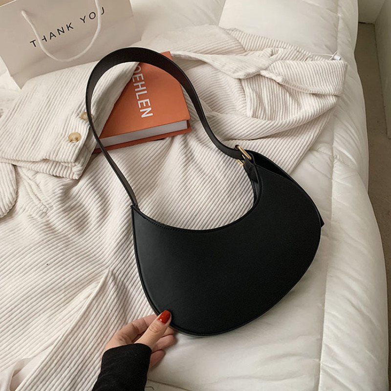 Simple Fashion Crescent Saddle Bag Female 2021 Popular New Summer Foreign Style Ins Single Shoulder Armpit Bag Female Bag