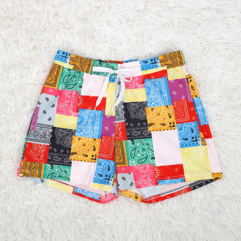 Wholesale Women Plus Size Summer Fashion Hot Color Block Print Bandanna Beach Clothes Women Sports Pants Women'S Shorts
