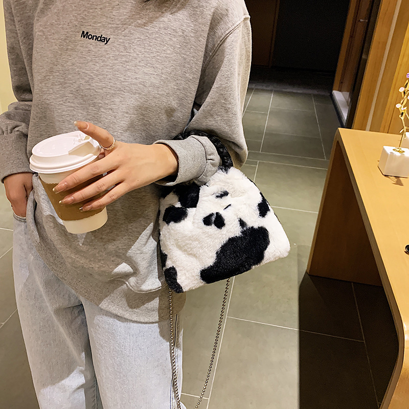 2020 New Arrival Cow Fur Purse Mini Bag Luxury Famous Brand Winter Women Hand Bags