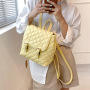 2021 Large-Capacity Bag Women Embroidery Diamond Check Bag Designer Handbags Korean Backpack Women'S Bag Designer Handbags