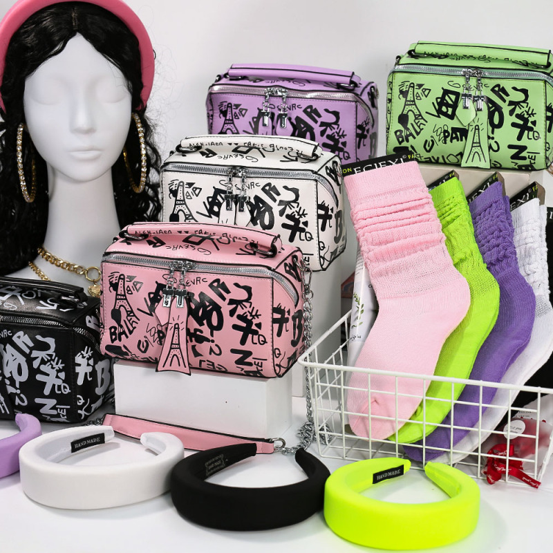 New Arrivals Crossbody Messenger Bags & Women Hair Band & Slouch Sock 3 Pieces Set Luxury Handbags For Women Purses And Handbag