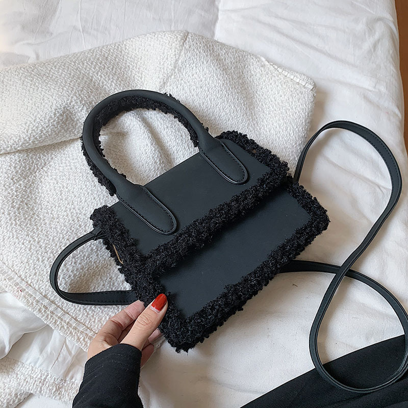New Winter Pu Leather Matte Plush Handbag Ins Fashion Suede Bags Women Handbags Ladies Purse Fur Bags Women Handbags Ladies