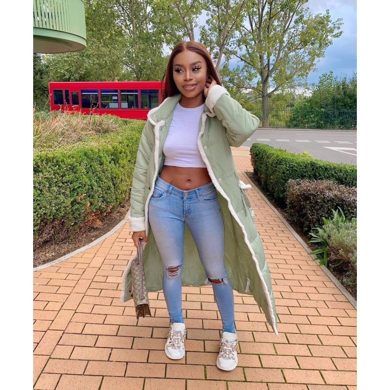 Uj4557  Women'S New Fashion Loose Down Jacket Long High-Fleece Particle Down Jacket Cotton Jacket