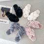 Women's Cross-Hair Slippers To Keep Warm Flat Slippers