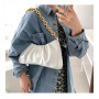 Hot Sale Leather Handbag Crossbody Chain Bag 2021 Ins New Trendy Fashion Western Style Pleated Crossbody Handbags Shoulder
