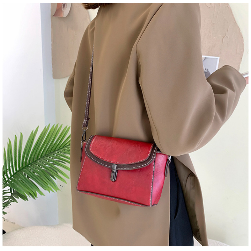 Luxury Leather One-Shoulder Messenger Small Square Bag Women Handbag