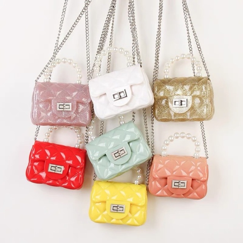 Famous Brand Candy Colors Pvc Crossbody Bag Kids Purse Mini Handbags Luxury Jelly Purse and Handbags Women