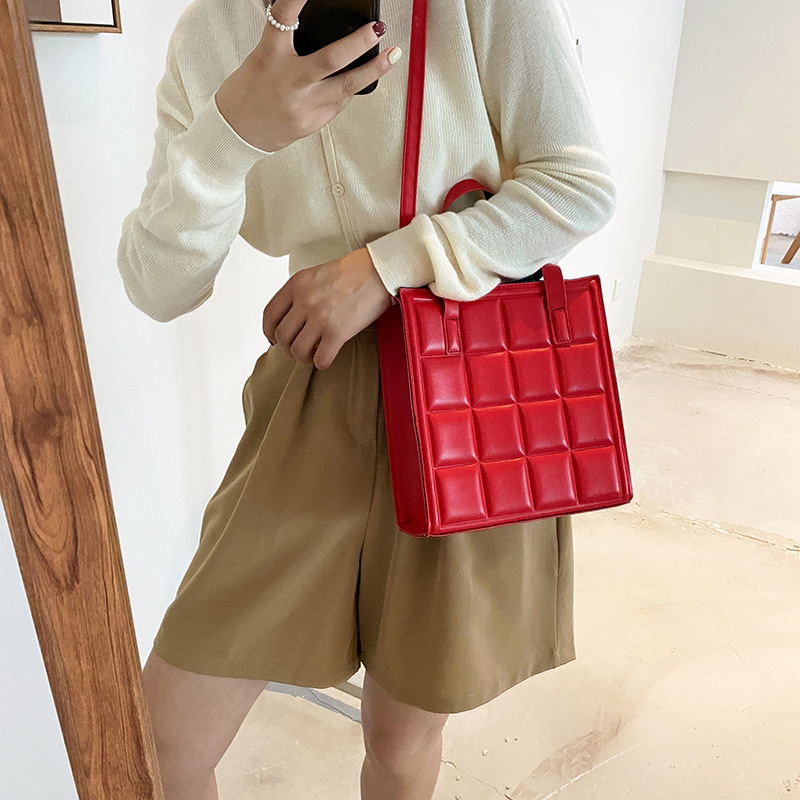 Autumn And Winter New Trendy Bags Women Handbags Ladies Leather Fashion Shoulder Bag Grid Messenger Bag Trend Handbags