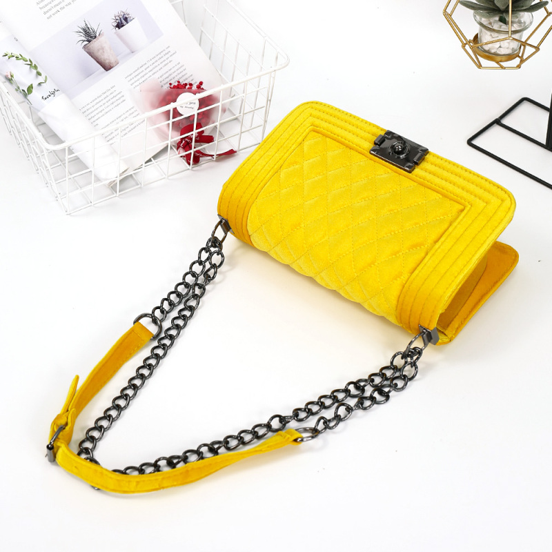 Ins 8-Color Velvet Diamond Chain Bag Crossbody Handbags Winter New Product  Women Hand Bags Ladies Purses And Handbags