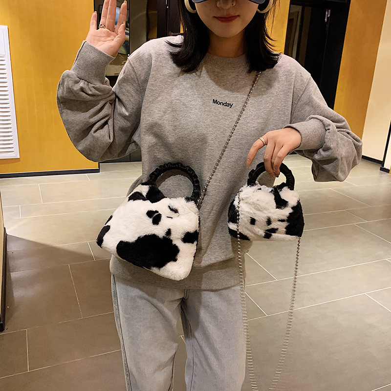 2020 New Arrival Cow Fur Purse Mini Bag Luxury Famous Brand Winter Women Hand Bags