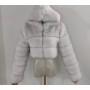 Euro-American Fur Coat Short Hooded Faux Fur Coat Imitation Fox Hair Long-Sleeved Stitching Female Coat