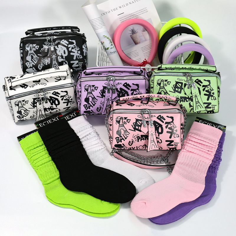 New Arrivals Crossbody Messenger Bags & Women Hair Band & Slouch Sock 3 Pieces Set Luxury Handbags For Women Purses And Handbag