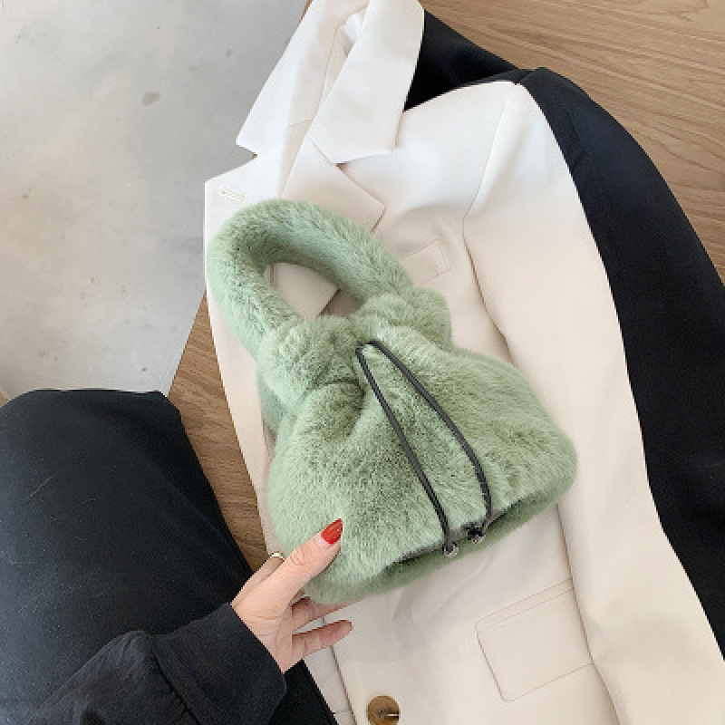 New plush faux fur bucket bag women handbags luxury handbag for women purses and handbags