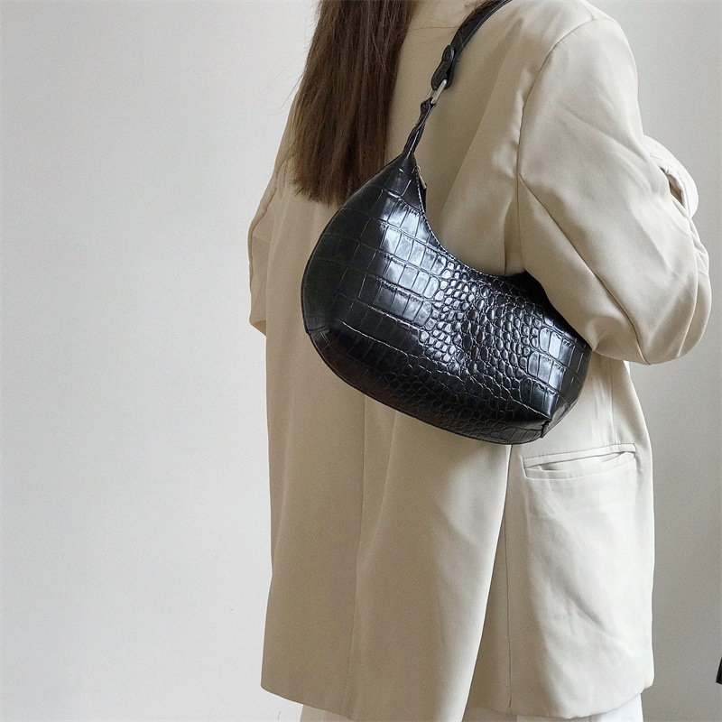 New Crocodile Pattern Light Luxury Ladies Handbag Korean Simple And Fashionable Shoulder Bag Ladies Elegant Underarm Bag Handbag