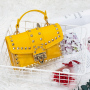 2021 Wholesale Ins Fashion Transparent Shoulder Handbag Pvc Jelly Rivet Bags Women Hand Bags Ladies Purses Handbags Girl