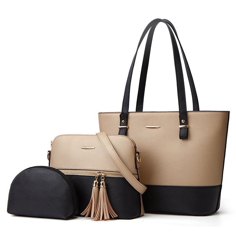 Retro Leather Three-Piece Set Women's Handbag Shoulder Messenger Bag