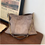 New Korean Version Of One-Shoulder Diagonal Bag Large Capacity Chain Fur Handbags Underarm Bag Casual Texture Tote Bag