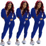 Amazon Hot Sale Autumn And Winter Euro-American Women'S Solid Color Suit Sports Two-Piece Suit