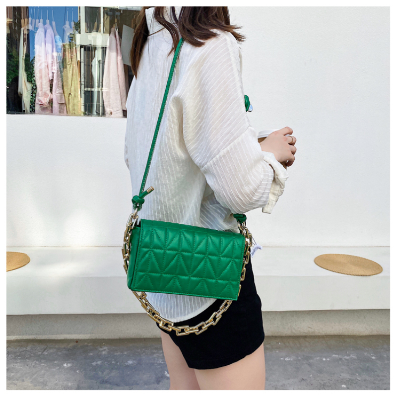 Summer One-Shoulder Small Square Bag Female 2021 New Trendy Fashion Chain Crossbody Bag Texture Western-Style Lady Bag