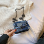 Ins Japanese Denim Canvas Handbags Ladies Crossbody Bag 2021 New Literary & Artistic Retro Lattice Chain Purses And Handbags