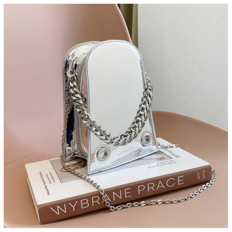 2021 New European And American Retro Patent Handbags For Women Luxury Trendy Fashion Shoulder Handbags Chain Crossbody Purse