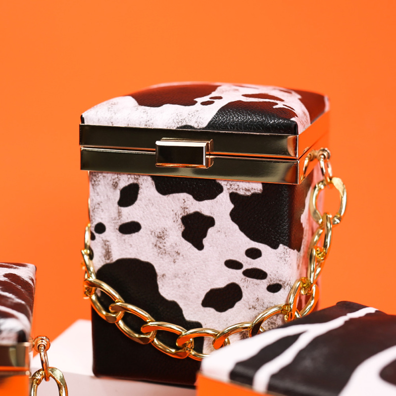 New Cow Print Small Square Messenger Bag Hot Sale Pu Leather Crossbody Bags Women Handbgas Ladies Purses And Handbags