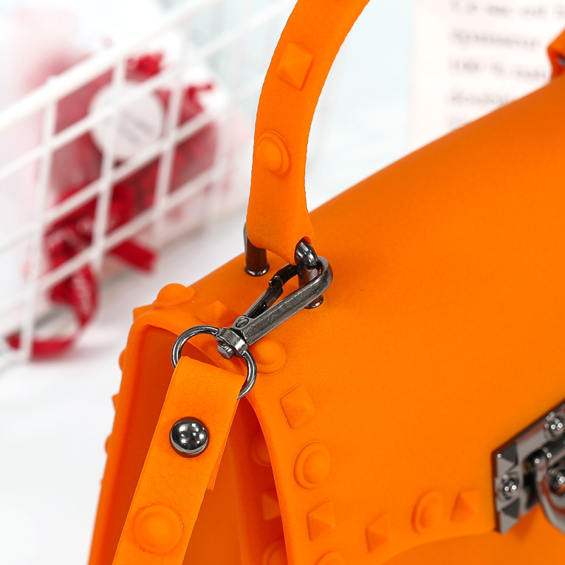 PVC Rivet Diagonal Handbag And PVC Ladies Slippers