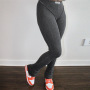 Autumn 2021 Women Clothing New Fashion Reverse Wear Design High Waist Buttocks Solid Color Tight Casual Trousers Women Trousers