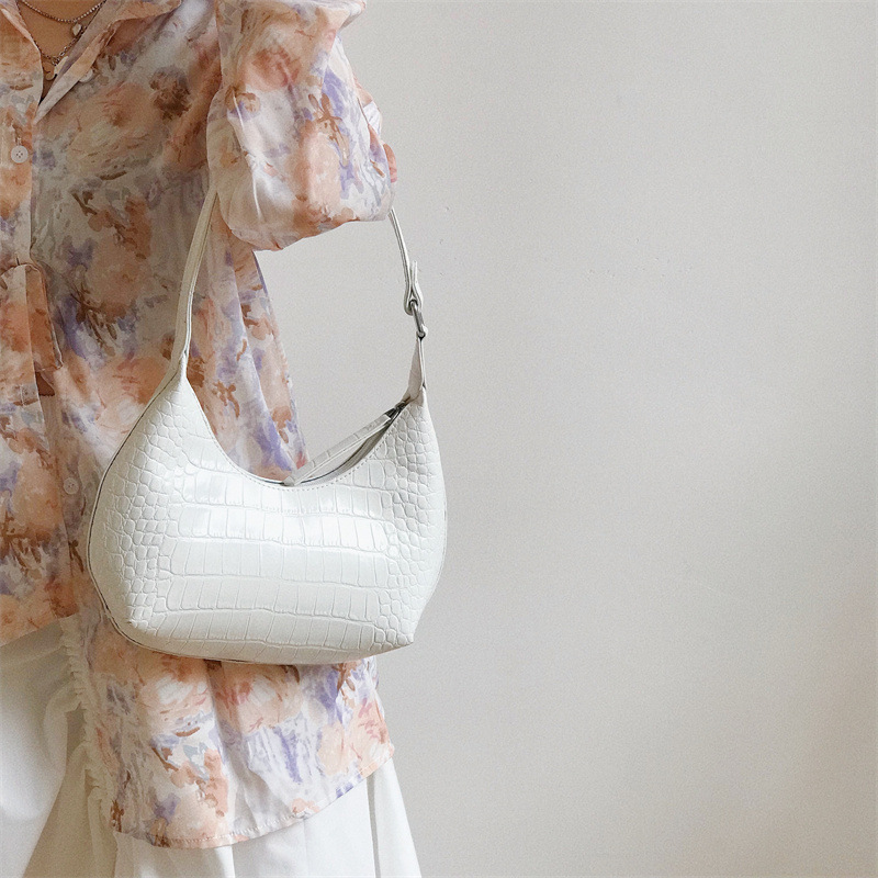 New Crocodile Pattern Light Luxury Ladies Handbag Korean Simple And Fashionable Shoulder Bag Ladies Elegant Underarm Bag Handbag