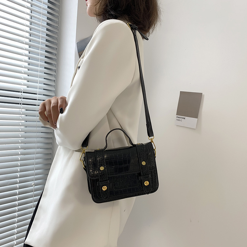 One-Shoulder Diagonal Bag Handbag Stone Pattern Large Capacity Messenger Bag