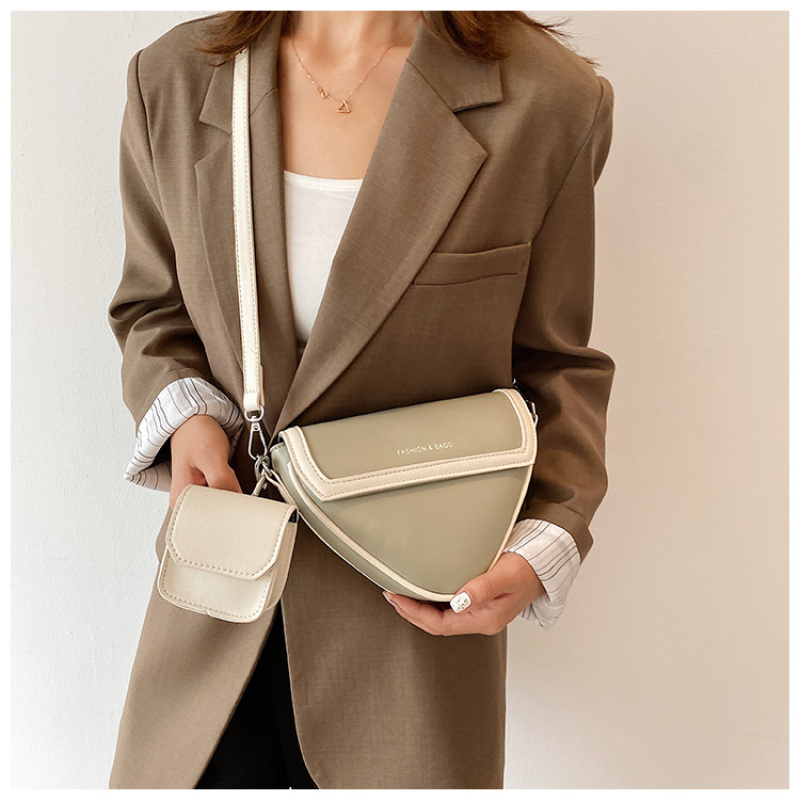 2021 New Trendy Texture Fashion Triangle Casual Bag Crossbody Bag Women Hot Sale Double Pack Purses And Handbags Women Hand Bag