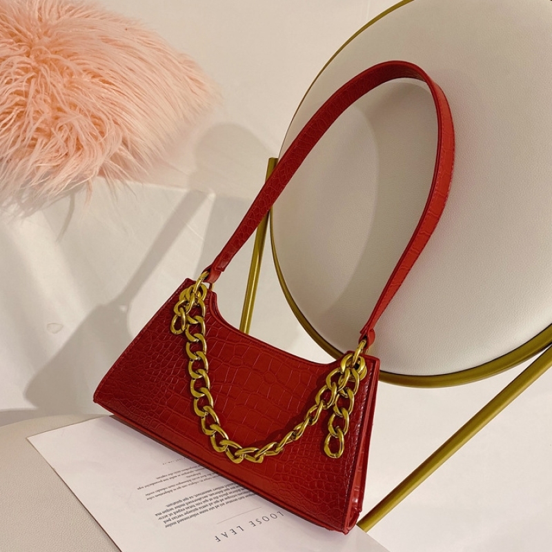Lingge Thick Chain Handbag Retro Female Bag Shoulder Casual Underarm Bag