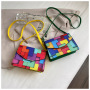 Ins Rainbow Color Street Trend Messenger Bags Shoulder Bag Creative Fun Fashion Magic Stitching Color Chain Crossbody Bag