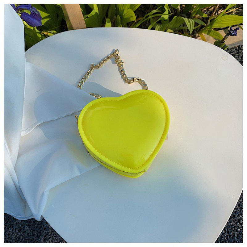 Hot selling candy colored heart-shaped purses small jelly bags women handbags luxury ladies purses